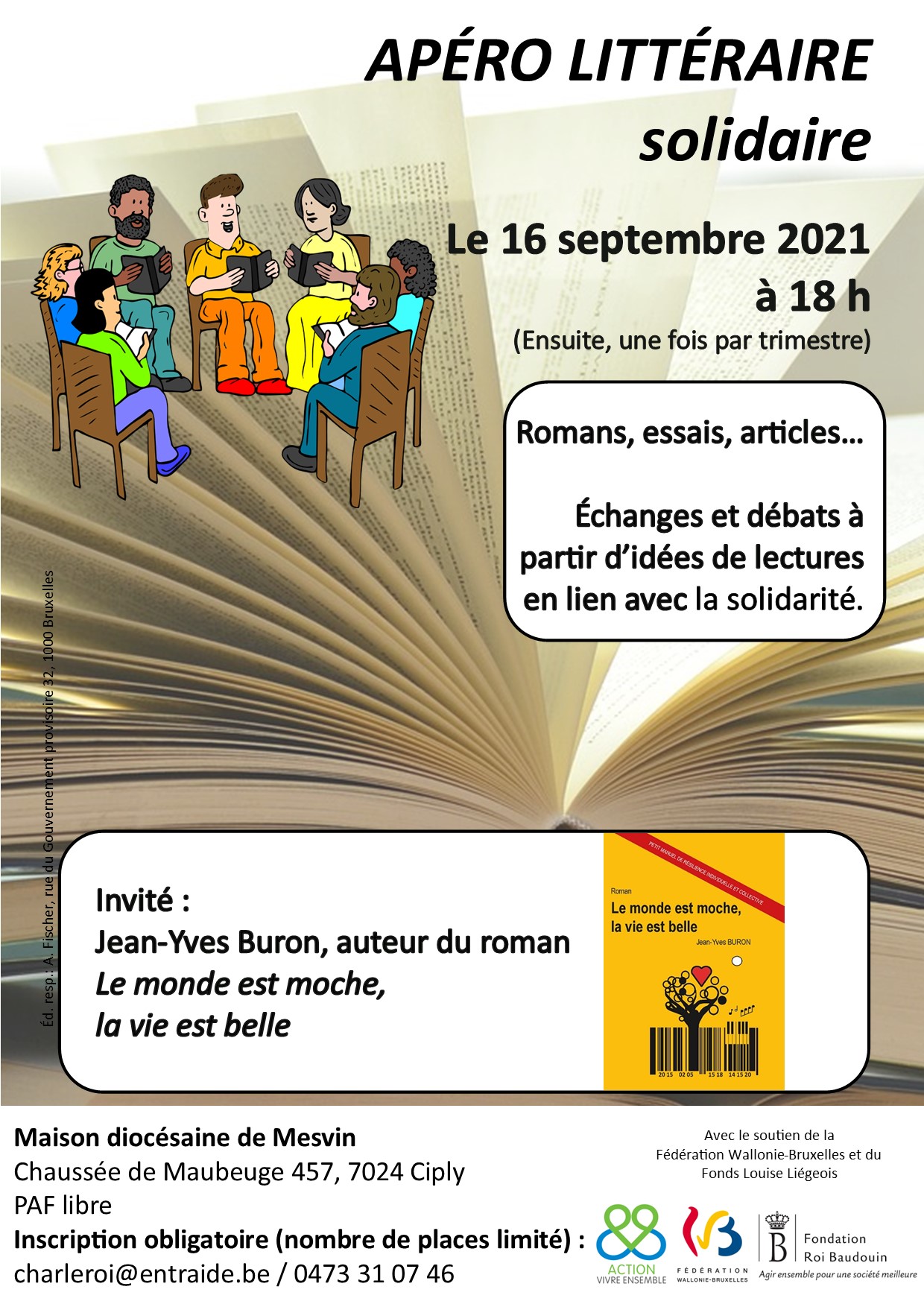 Apero litteraire solidaire 16 septembre 2021