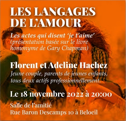 UP Beloeil-Bernissart - Conference Les langages de l'amour